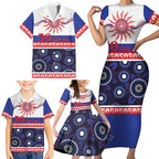 Knights NAIDOC Week Personalised Family Matching Short Sleeve Bodycon Dress and Hawaiian Shirt Aboriginal Torres Strait Islanders Vibe