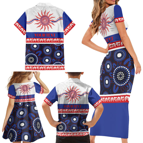 Knights NAIDOC Week Personalised Family Matching Short Sleeve Bodycon Dress and Hawaiian Shirt Aboriginal Torres Strait Islanders Vibe
