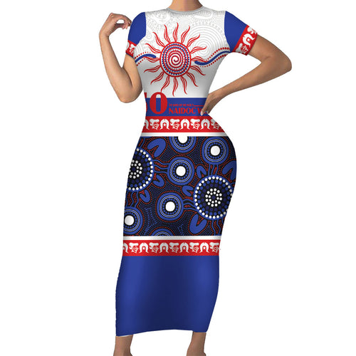 Knights NAIDOC Week Personalised Family Matching Short Sleeve Bodycon Dress and Hawaiian Shirt Aboriginal Torres Strait Islanders Vibe