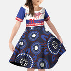 Knights NAIDOC Week Personalised Kid Short Sleeve Dress Aboriginal Torres Strait Islanders Vibe