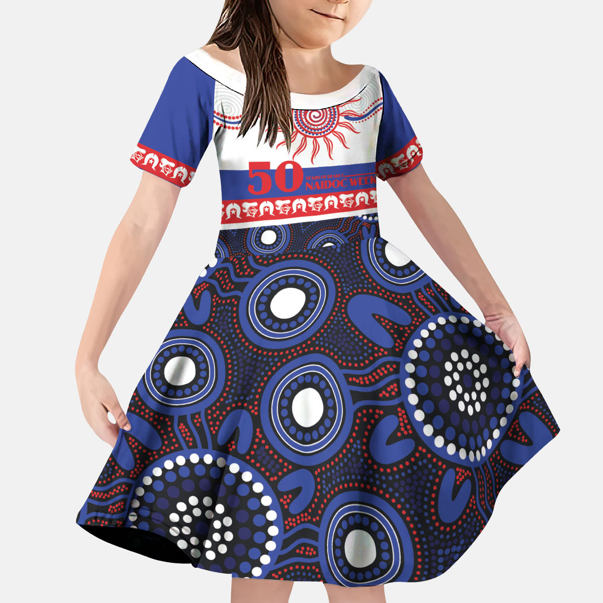 Knights NAIDOC Week Personalised Kid Short Sleeve Dress Aboriginal Torres Strait Islanders Vibe