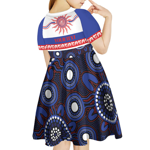 Knights NAIDOC Week Personalised Kid Short Sleeve Dress Aboriginal Torres Strait Islanders Vibe