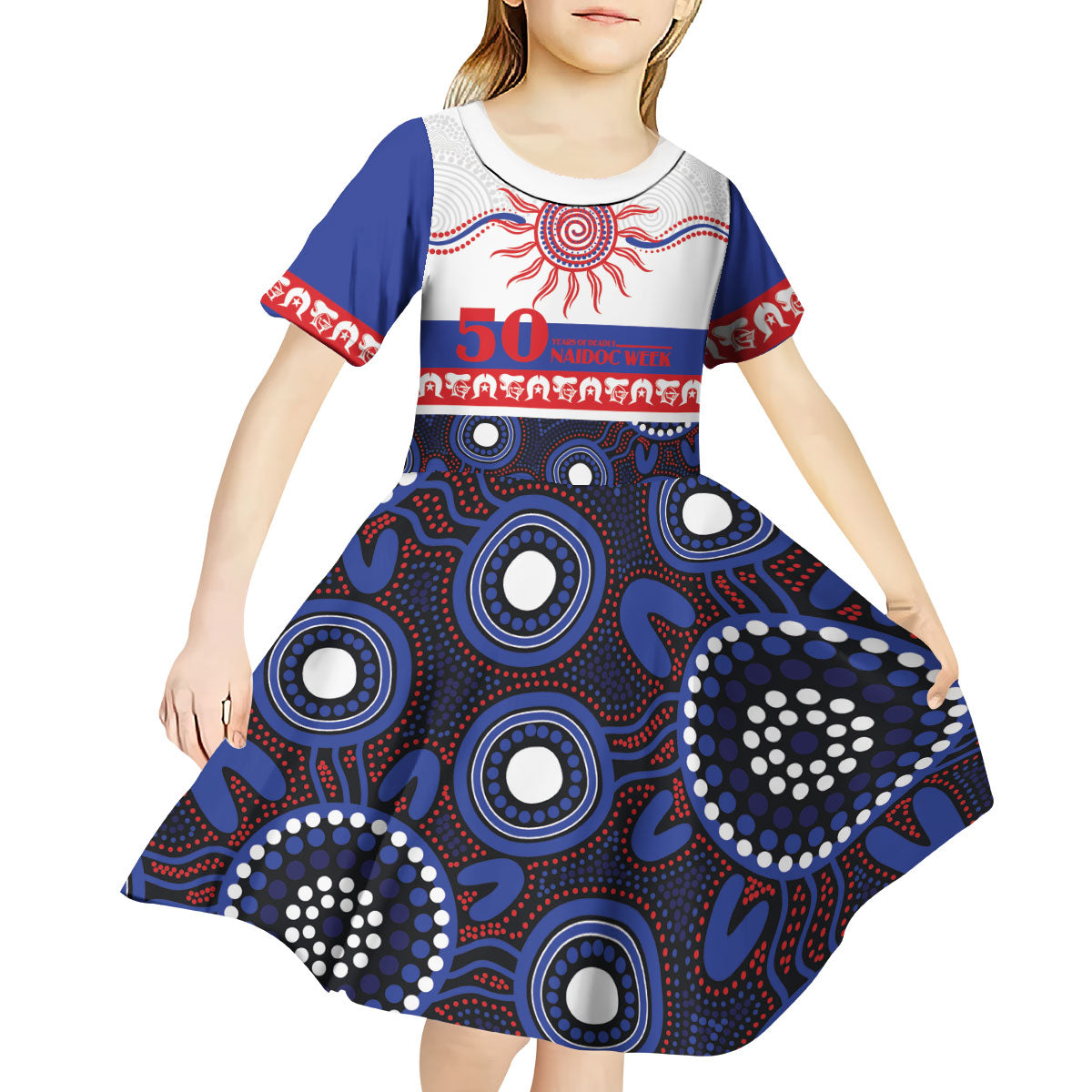 Knights NAIDOC Week Personalised Kid Short Sleeve Dress Aboriginal Torres Strait Islanders Vibe