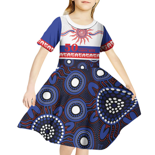 Knights NAIDOC Week Personalised Kid Short Sleeve Dress Aboriginal Torres Strait Islanders Vibe