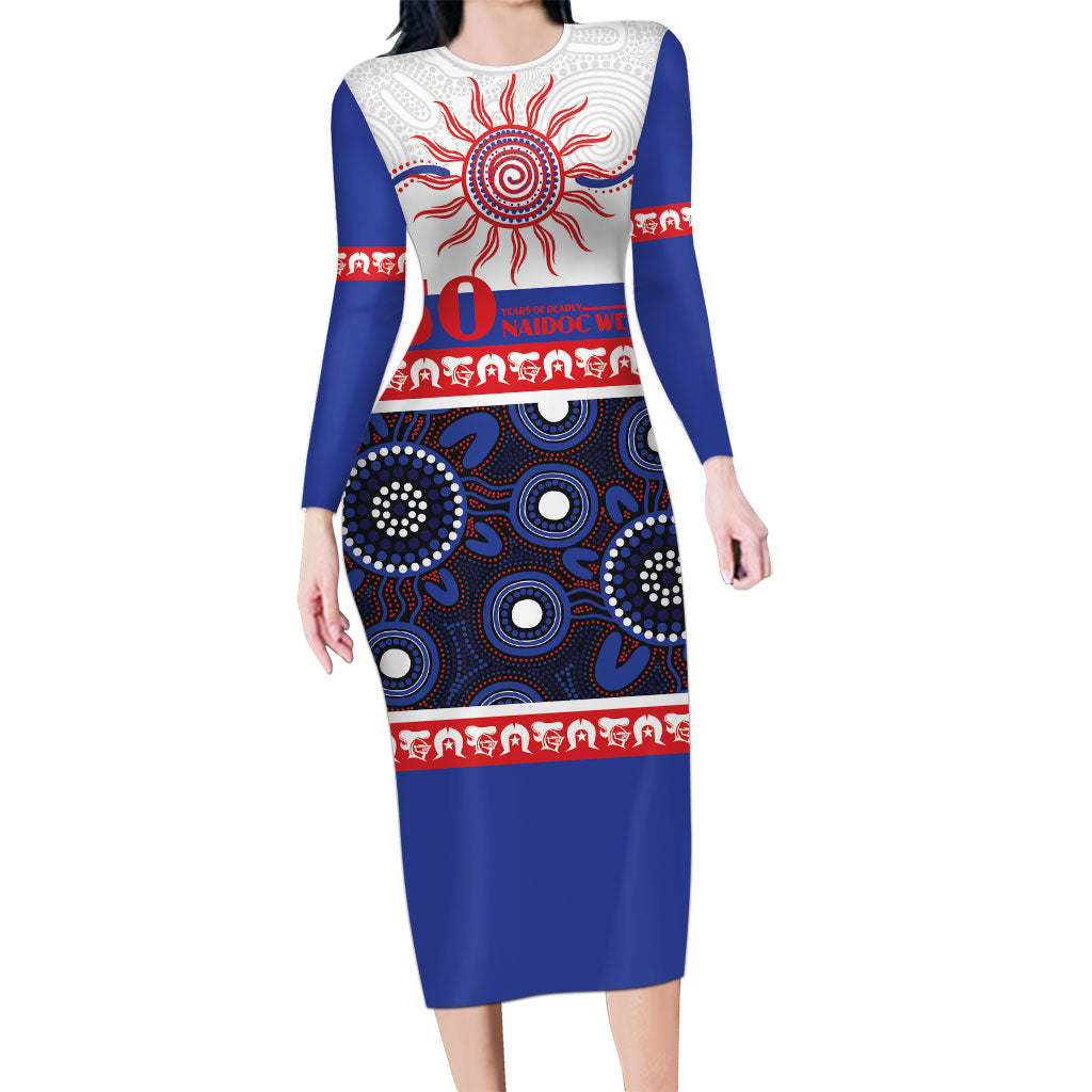 Knights NAIDOC Week Personalised Long Sleeve Bodycon Dress Aboriginal Torres Strait Islanders Vibe