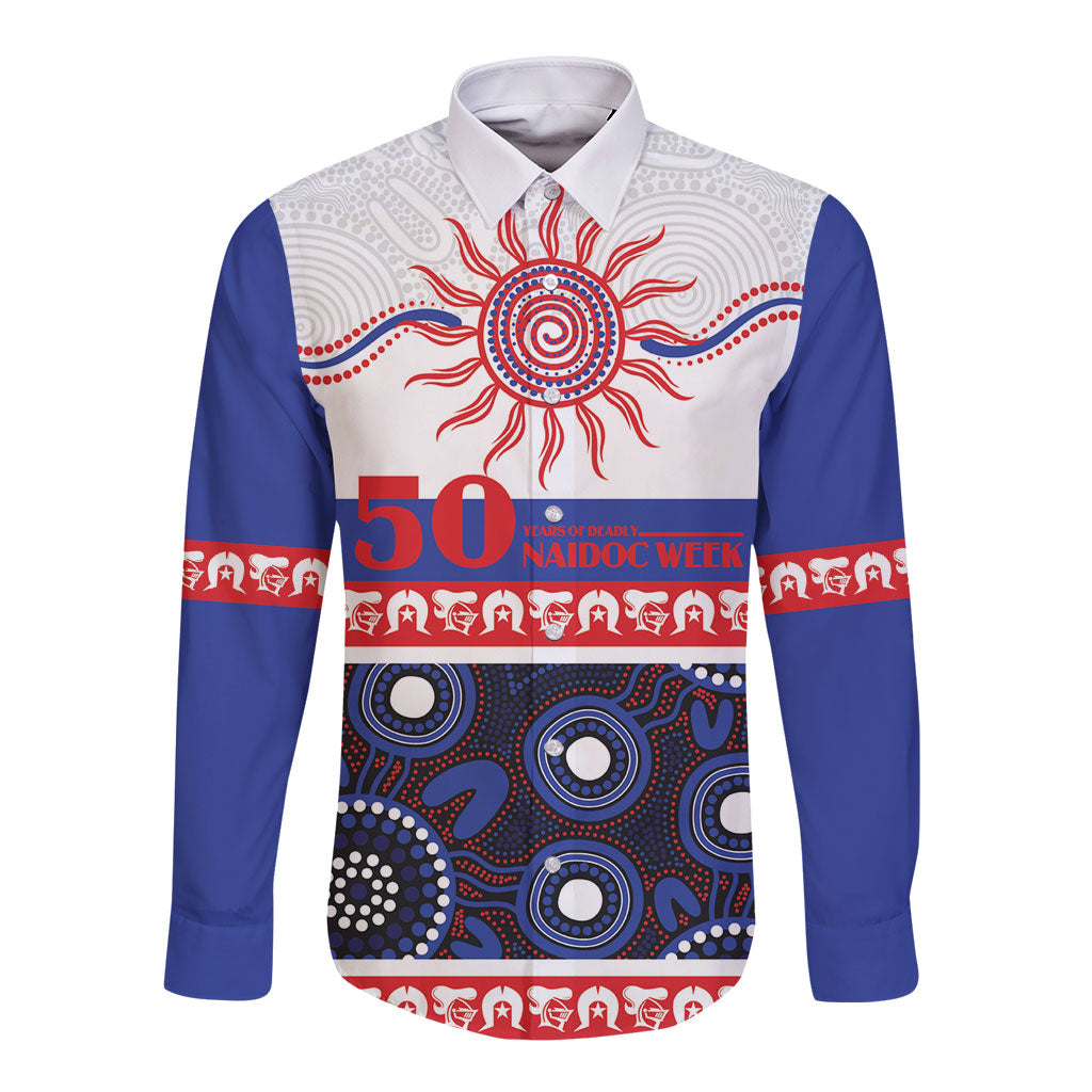 Knights NAIDOC Week Personalised Long Sleeve Button Shirt Aboriginal Torres Strait Islanders Vibe