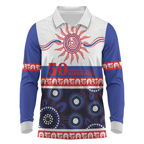 Knights NAIDOC Week Personalised Long Sleeve Polo Shirt Aboriginal Torres Strait Islanders Vibe