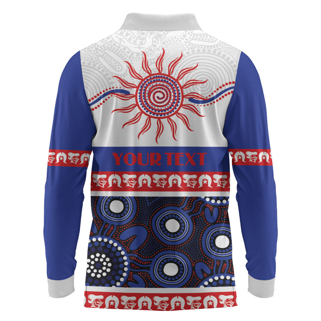 Knights NAIDOC Week Personalised Long Sleeve Polo Shirt Aboriginal Torres Strait Islanders Vibe