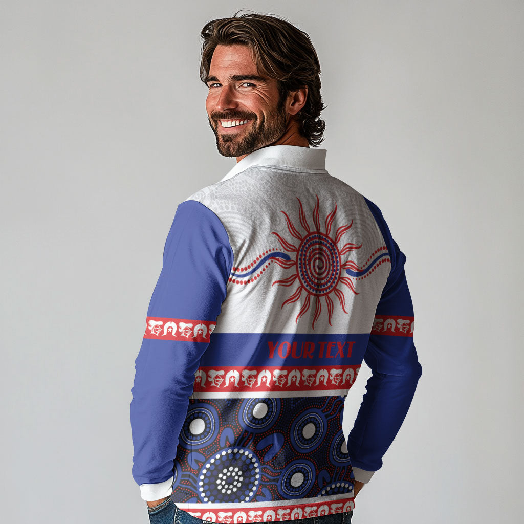 Knights NAIDOC Week Personalised Long Sleeve Polo Shirt Aboriginal Torres Strait Islanders Vibe