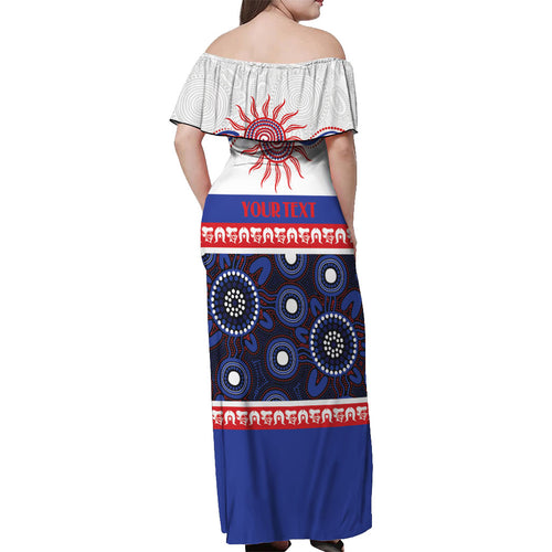 Knights NAIDOC Week Personalised Off Shoulder Maxi Dress Aboriginal Torres Strait Islanders Vibe