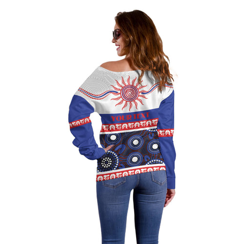 Knights NAIDOC Week Personalised Off Shoulder Sweater Aboriginal Torres Strait Islanders Vibe