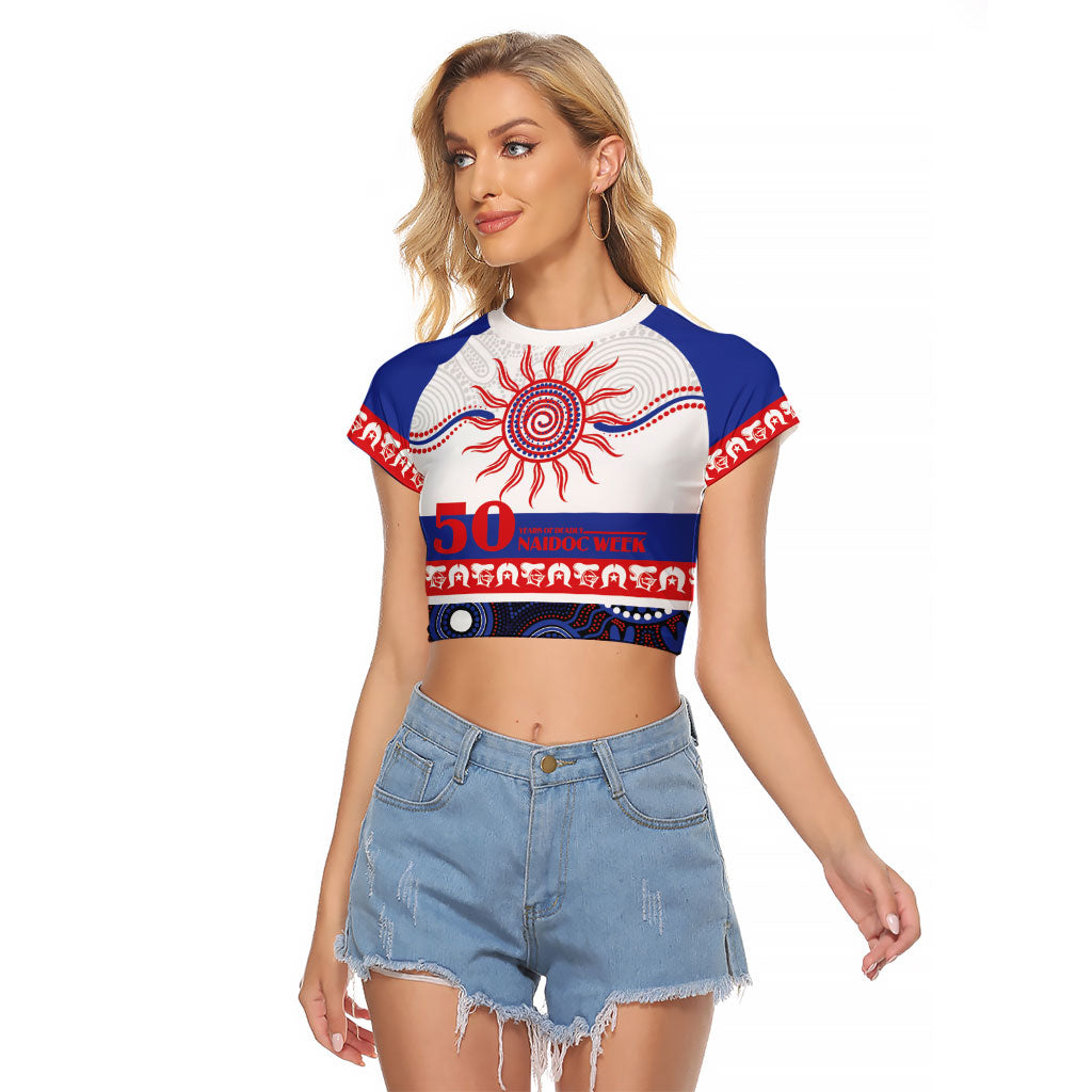 Knights NAIDOC Week Personalised Raglan Cropped T Shirt Aboriginal Torres Strait Islanders Vibe
