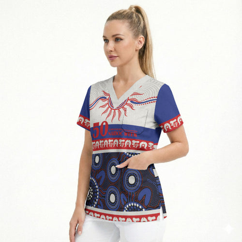 Knights NAIDOC Week Personalised Scrub Top Aboriginal Torres Strait Islanders Vibe