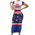 Knights NAIDOC Week Personalised Short Sleeve Bodycon Dress Aboriginal Torres Strait Islanders Vibe