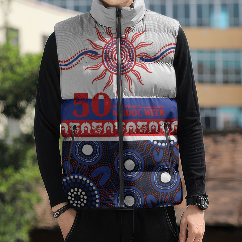 Knights NAIDOC Week Personalised Sleeveless Puffer Jacket Aboriginal Torres Strait Islanders Vibe
