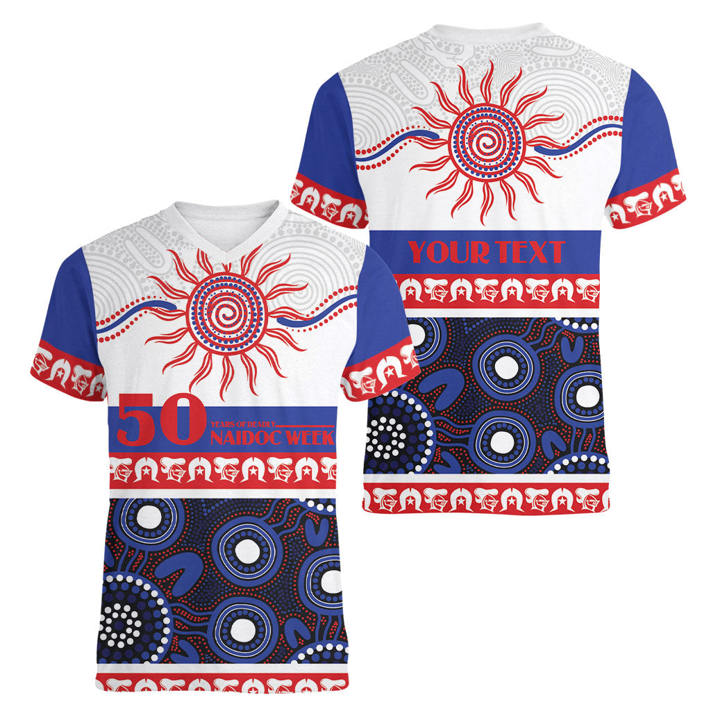 Knights NAIDOC Week Personalised Women V-Neck T-Shirt Aboriginal Torres Strait Islanders Vibe