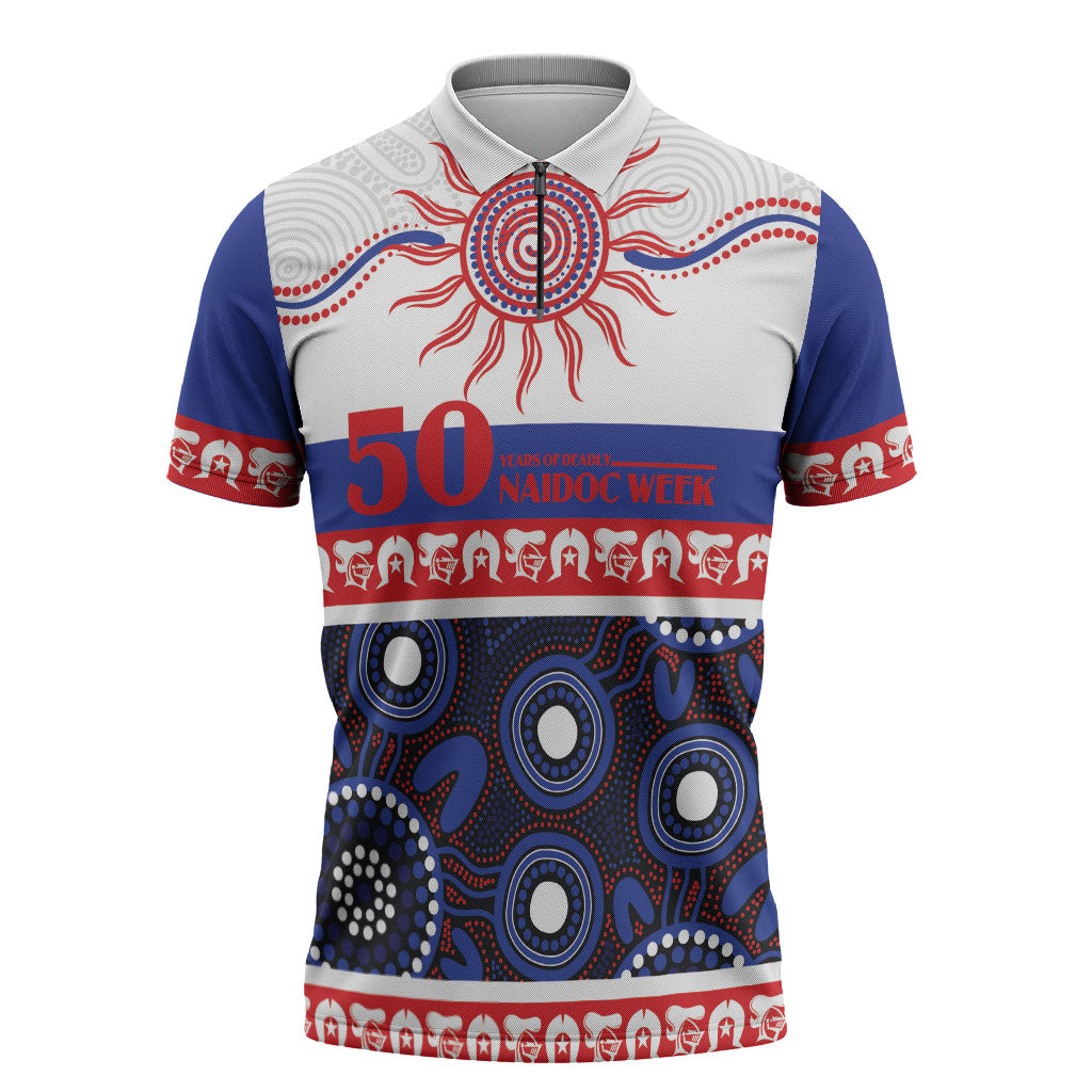 Knights NAIDOC Week Personalised Zipper Polo Shirt Aboriginal Torres Strait Islanders Vibe