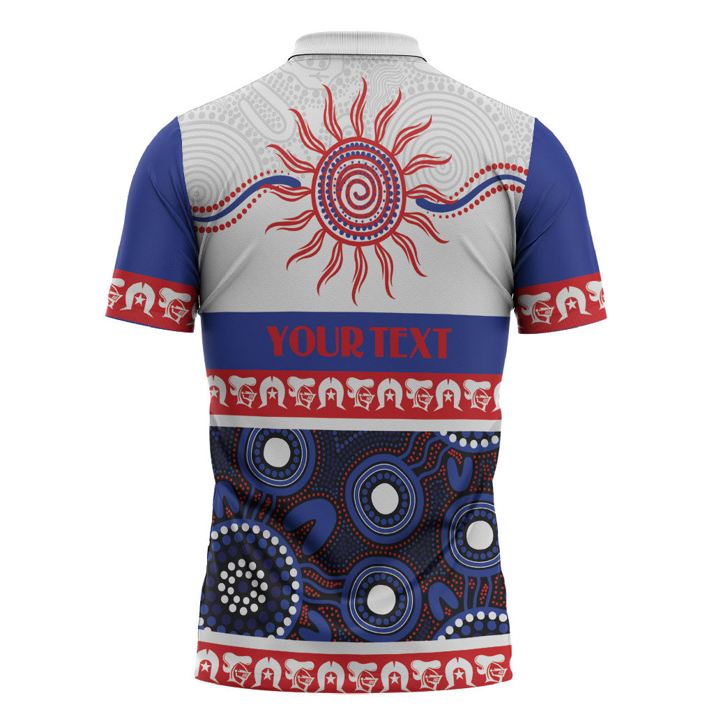 Knights NAIDOC Week Personalised Zipper Polo Shirt Aboriginal Torres Strait Islanders Vibe