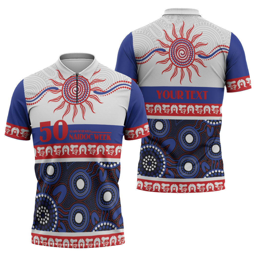 Knights NAIDOC Week Personalised Zipper Polo Shirt Aboriginal Torres Strait Islanders Vibe