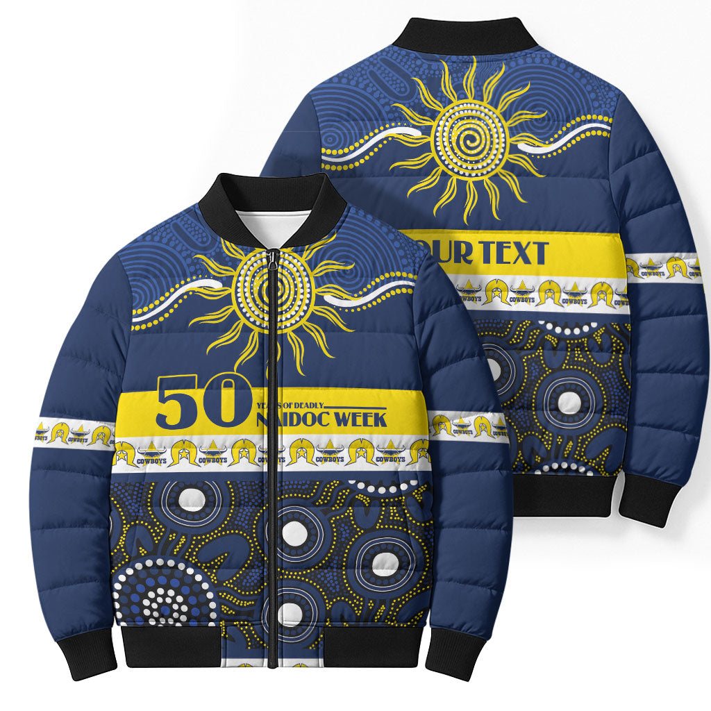 Cowboys NAIDOC Week Personalised Bomber Puffer Jacket Aboriginal Torres Strait Islanders Vibe