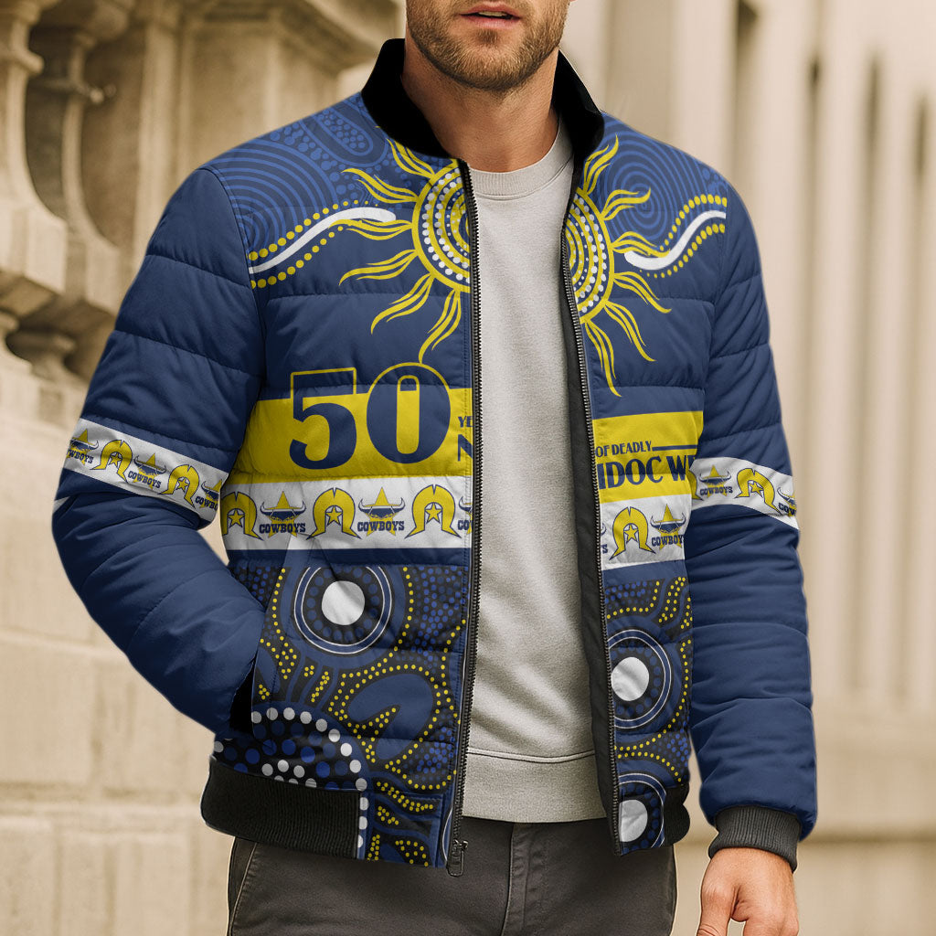 Cowboys NAIDOC Week Personalised Bomber Puffer Jacket Aboriginal Torres Strait Islanders Vibe