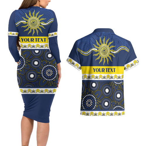 Cowboys NAIDOC Week Personalised Couples Matching Long Sleeve Bodycon Dress and Hawaiian Shirt Aboriginal Torres Strait Islanders Vibe
