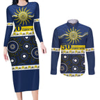 Cowboys NAIDOC Week Personalised Couples Matching Long Sleeve Bodycon Dress and Long Sleeve Button Shirt Aboriginal Torres Strait Islanders Vibe