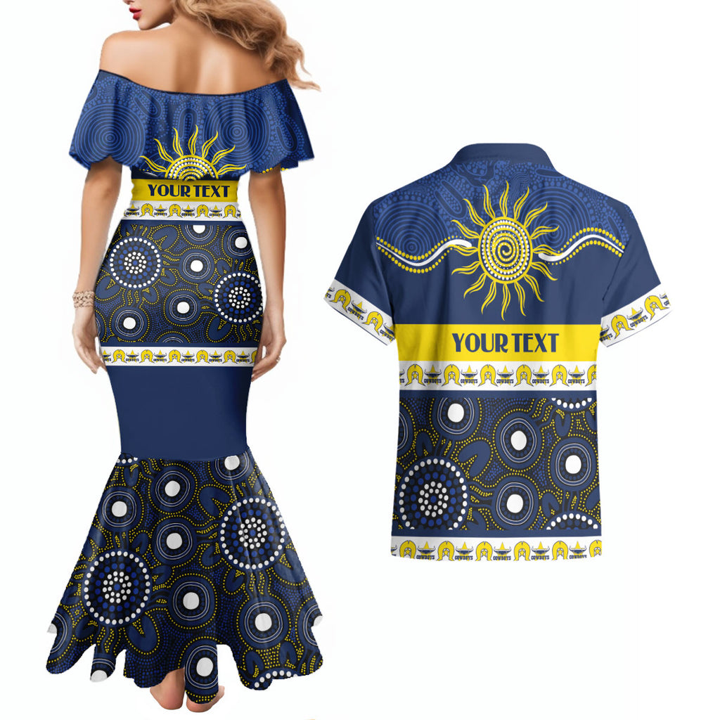 Cowboys NAIDOC Week Personalised Couples Matching Mermaid Dress and Hawaiian Shirt Aboriginal Torres Strait Islanders Vibe