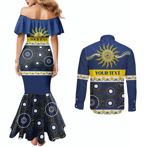 Cowboys NAIDOC Week Personalised Couples Matching Mermaid Dress and Long Sleeve Button Shirt Aboriginal Torres Strait Islanders Vibe