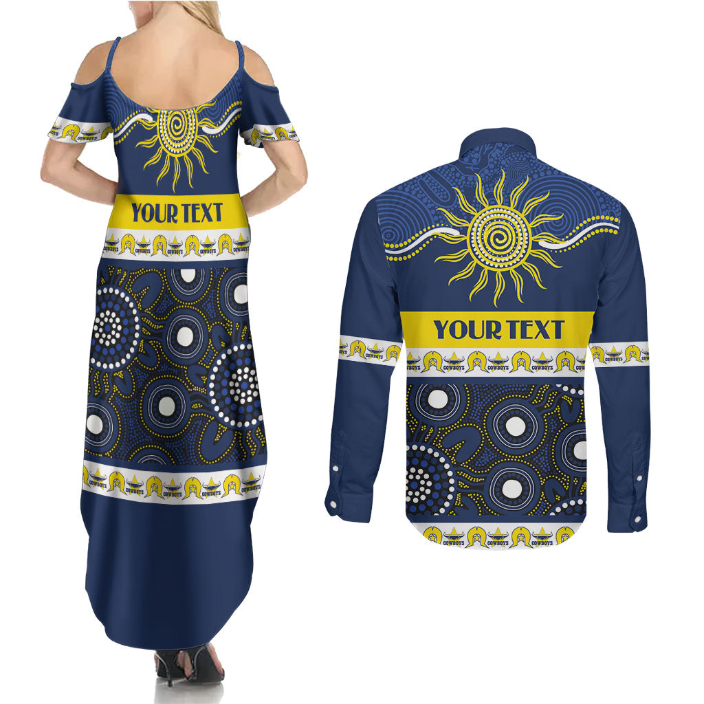 Cowboys NAIDOC Week Personalised Couples Matching Summer Maxi Dress and Long Sleeve Button Shirt Aboriginal Torres Strait Islanders Vibe