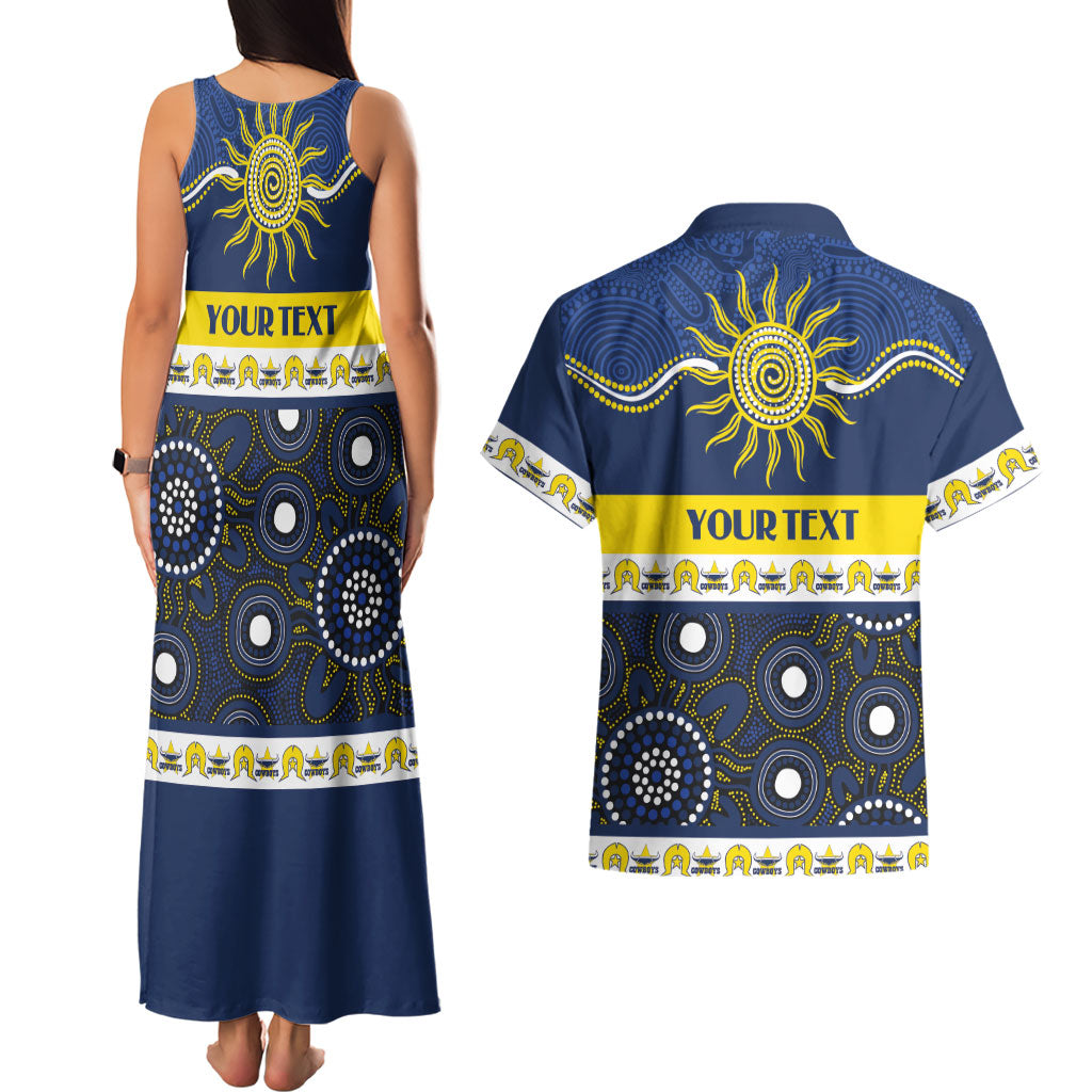 Cowboys NAIDOC Week Personalised Couples Matching Tank Maxi Dress and Hawaiian Shirt Aboriginal Torres Strait Islanders Vibe