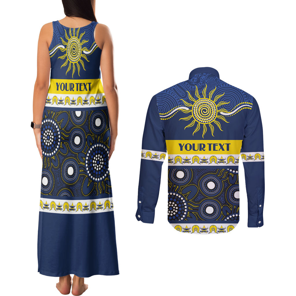 Cowboys NAIDOC Week Personalised Couples Matching Tank Maxi Dress and Long Sleeve Button Shirt Aboriginal Torres Strait Islanders Vibe