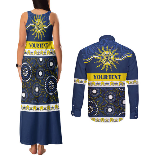 Cowboys NAIDOC Week Personalised Couples Matching Tank Maxi Dress and Long Sleeve Button Shirt Aboriginal Torres Strait Islanders Vibe