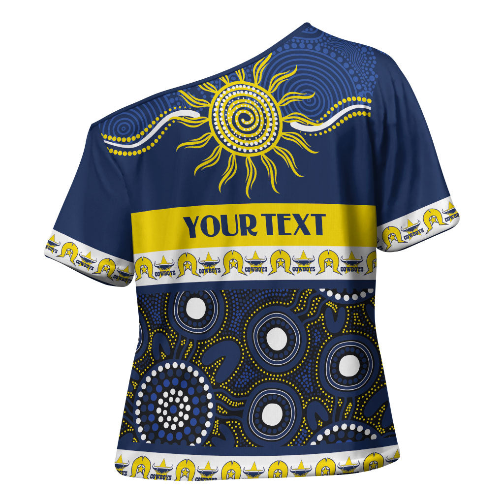 Cowboys NAIDOC Week Personalised Cross Shoulder Shirt Aboriginal Torres Strait Islanders Vibe