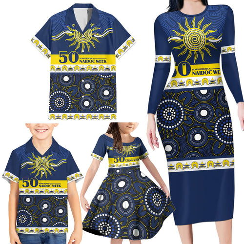 Cowboys NAIDOC Week Personalised Family Matching Long Sleeve Bodycon Dress and Hawaiian Shirt Aboriginal Torres Strait Islanders Vibe