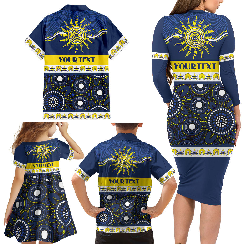 Cowboys NAIDOC Week Personalised Family Matching Long Sleeve Bodycon Dress and Hawaiian Shirt Aboriginal Torres Strait Islanders Vibe