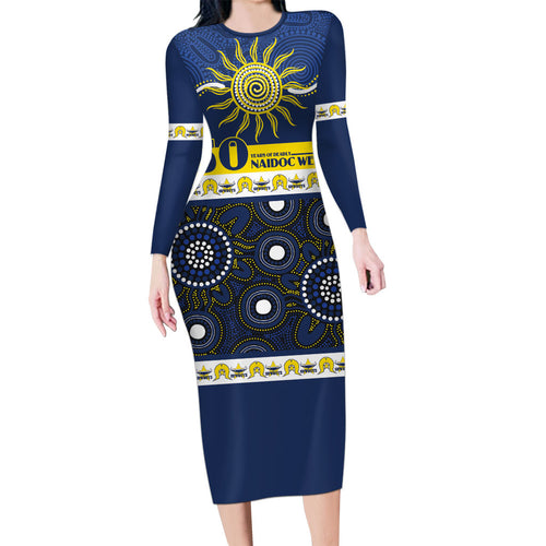 Cowboys NAIDOC Week Personalised Family Matching Long Sleeve Bodycon Dress and Hawaiian Shirt Aboriginal Torres Strait Islanders Vibe
