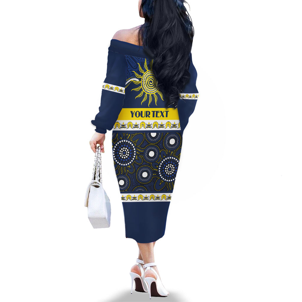 Cowboys NAIDOC Week Personalised Family Matching Off The Shoulder Long Sleeve Dress and Hawaiian Shirt Aboriginal Torres Strait Islanders Vibe