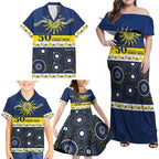 Cowboys NAIDOC Week Personalised Family Matching Off Shoulder Maxi Dress and Hawaiian Shirt Aboriginal Torres Strait Islanders Vibe