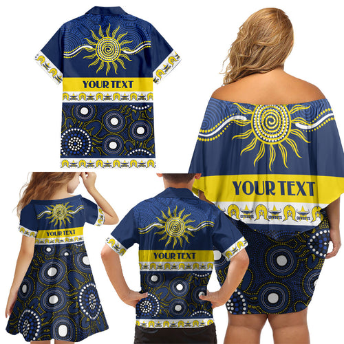 Cowboys NAIDOC Week Personalised Family Matching Off Shoulder Short Dress and Hawaiian Shirt Aboriginal Torres Strait Islanders Vibe