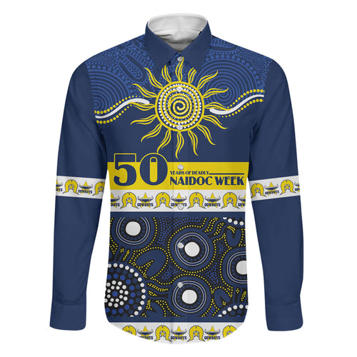 Cowboys NAIDOC Week Personalised Family Matching Off Shoulder Short Dress and Hawaiian Shirt Aboriginal Torres Strait Islanders Vibe