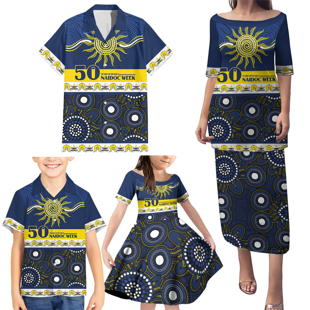 Cowboys NAIDOC Week Personalised Family Matching Puletasi and Hawaiian Shirt Aboriginal Torres Strait Islanders Vibe