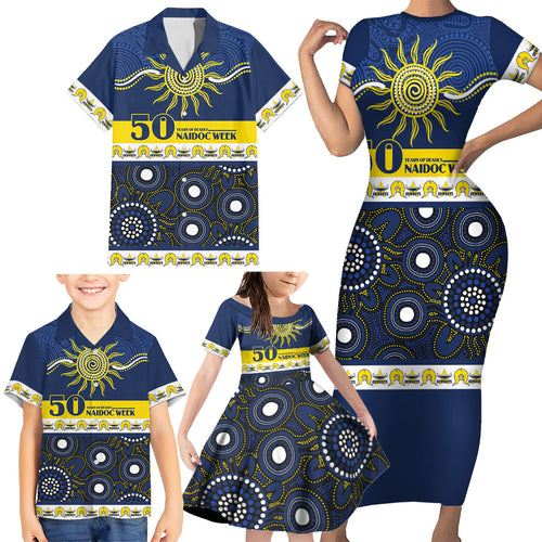 Cowboys NAIDOC Week Personalised Family Matching Short Sleeve Bodycon Dress and Hawaiian Shirt Aboriginal Torres Strait Islanders Vibe
