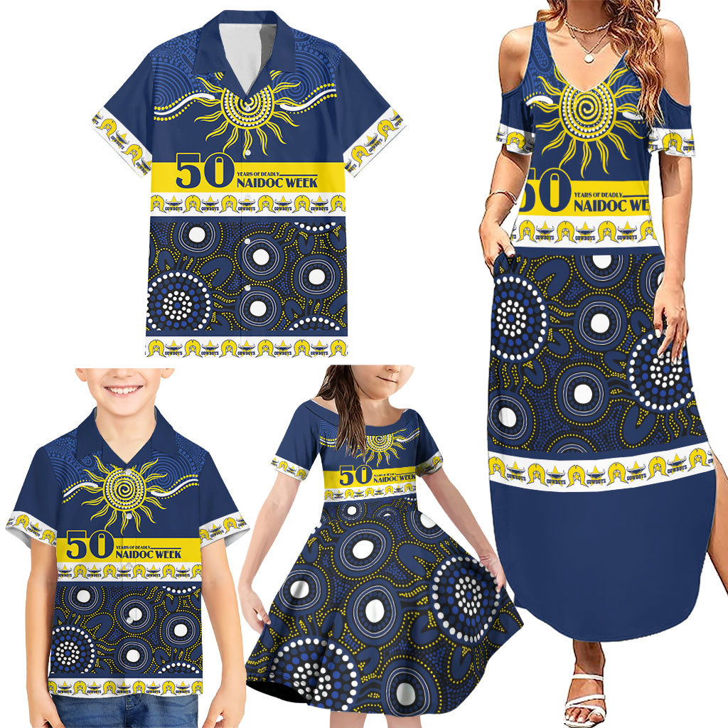 Cowboys NAIDOC Week Personalised Family Matching Summer Maxi Dress and Hawaiian Shirt Aboriginal Torres Strait Islanders Vibe