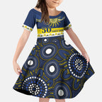 Cowboys NAIDOC Week Personalised Kid Short Sleeve Dress Aboriginal Torres Strait Islanders Vibe