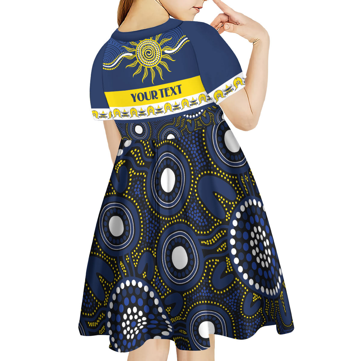 Cowboys NAIDOC Week Personalised Kid Short Sleeve Dress Aboriginal Torres Strait Islanders Vibe
