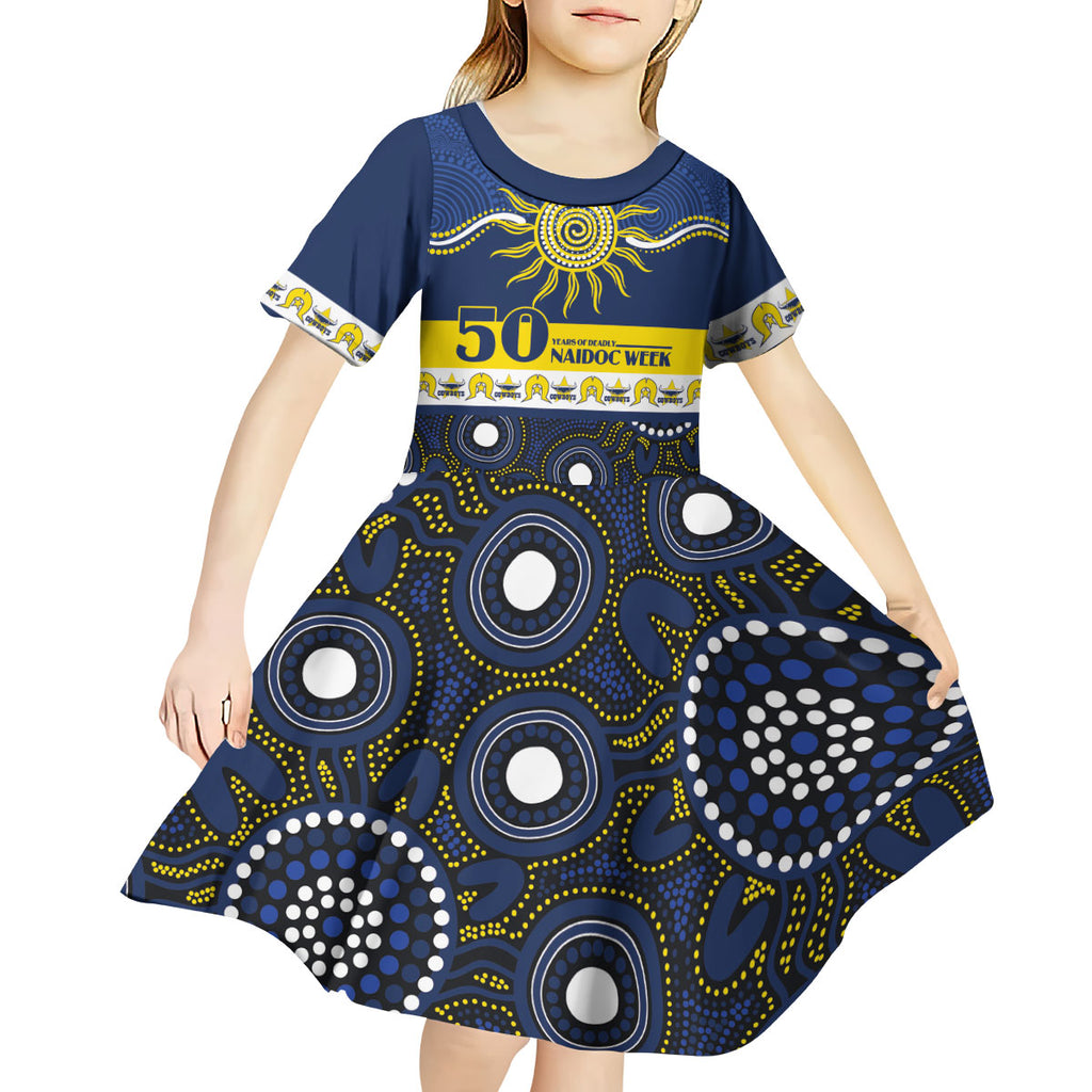 Cowboys NAIDOC Week Personalised Kid Short Sleeve Dress Aboriginal Torres Strait Islanders Vibe