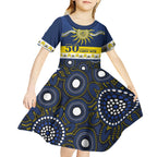 Cowboys NAIDOC Week Personalised Kid Short Sleeve Dress Aboriginal Torres Strait Islanders Vibe