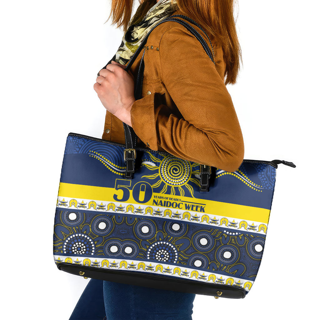 Cowboys NAIDOC Week Leather Tote Bag Aboriginal Torres Strait Islanders Vibe