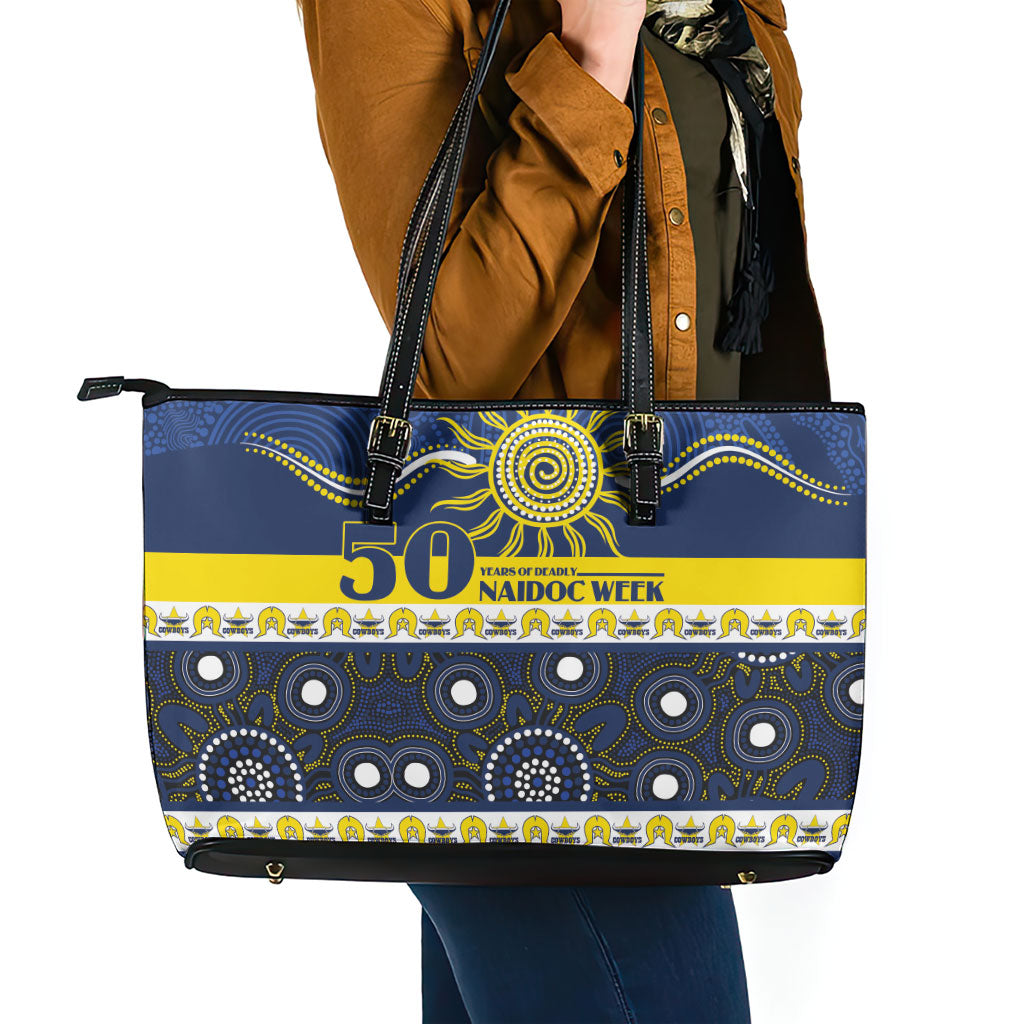 Cowboys NAIDOC Week Leather Tote Bag Aboriginal Torres Strait Islanders Vibe